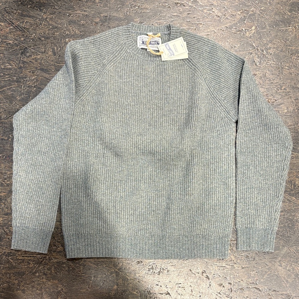 Classic Schott Crewneck Knit Sweater - Light Heather Blue